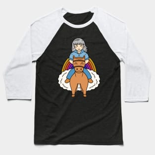 Chibi horse riding Baseball T-Shirt